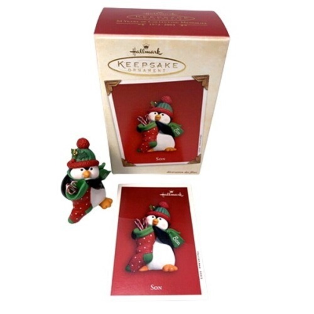 Hallmark 2003 SON Keepsake Ornament Penguin with‎ Stocking